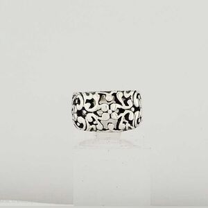 Taxco Mexico Sterling Silver Wide Band Baroque Ring Size 7 12.9g